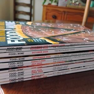 Food & Wine Magazine February 2025-December 2025/Jan 2026 (Lot of 11) VGC